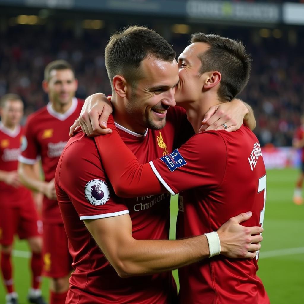 Jordan Henderson chúc mừng em trai