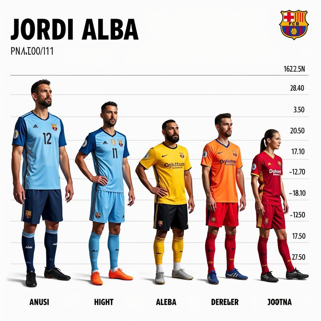 Jordi Alba So Sánh Chiều Cao