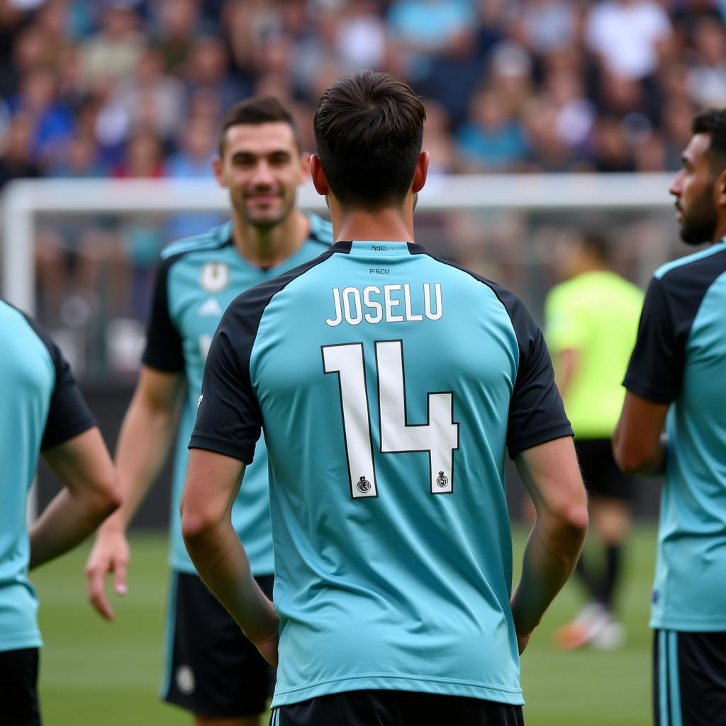 Joselu với số áo 14 tại Real Madrid.