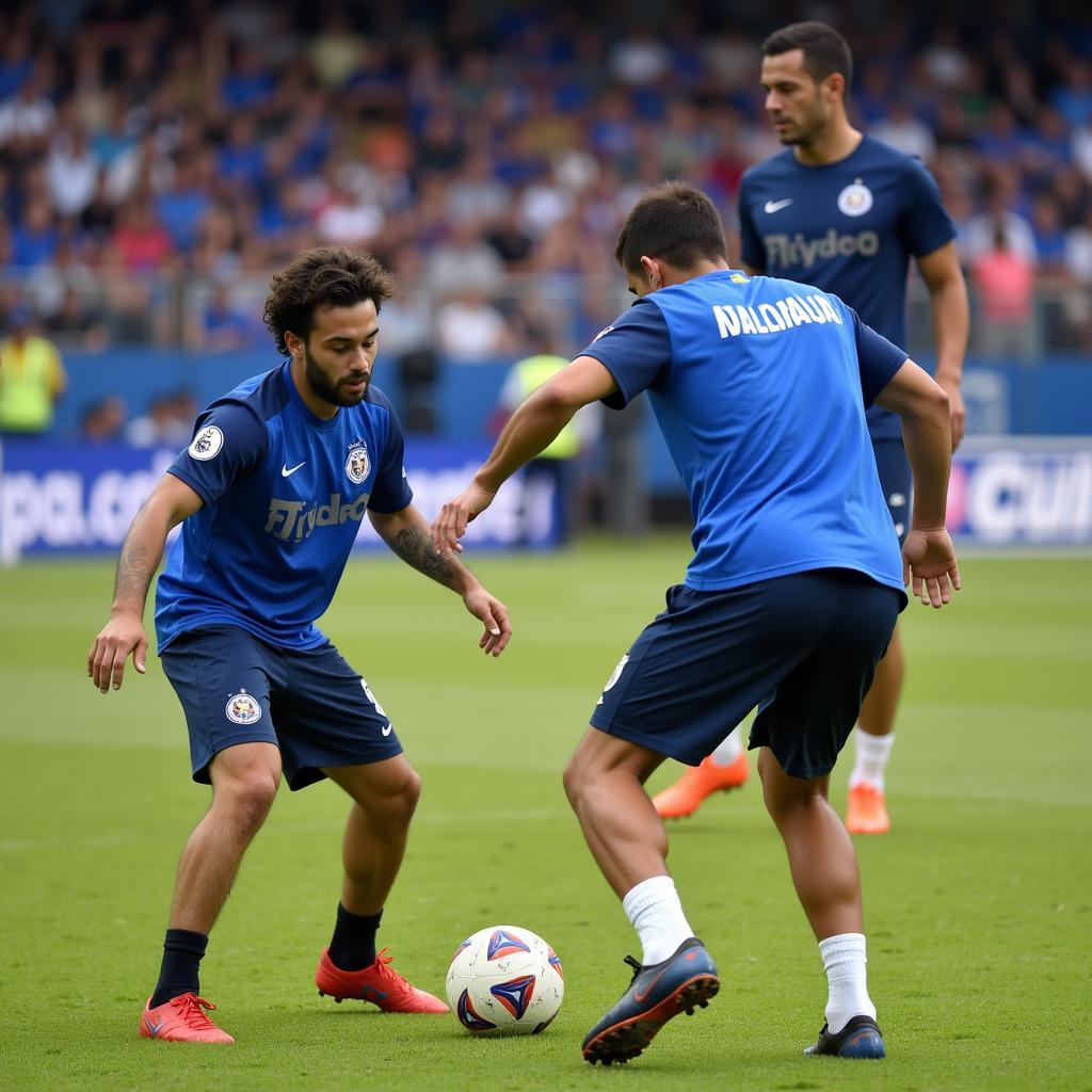 Juan Carvajal tập luyện tại học viện Millonarios