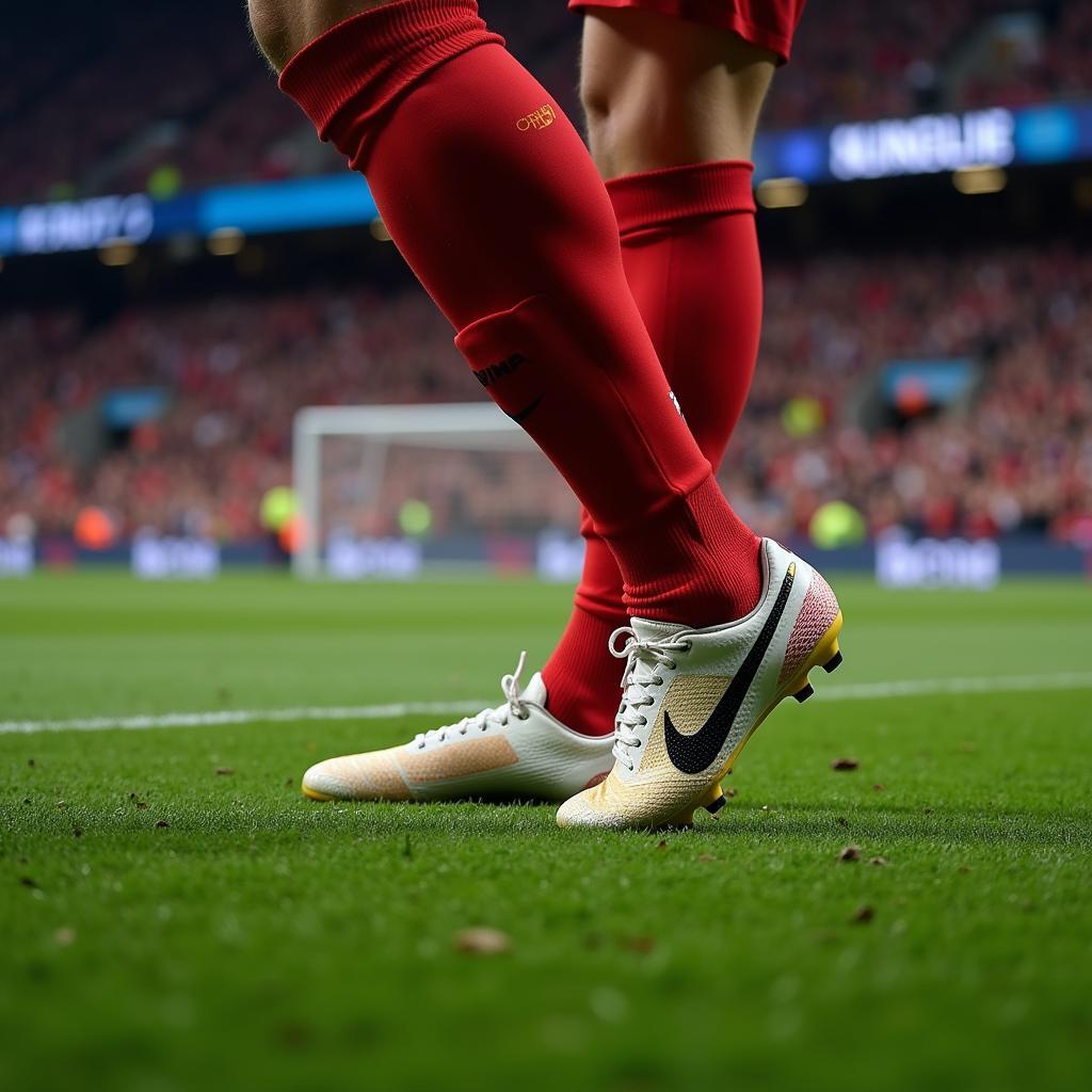 Cristiano Ronaldo cùng đôi giày Kalosha trên sân cỏ