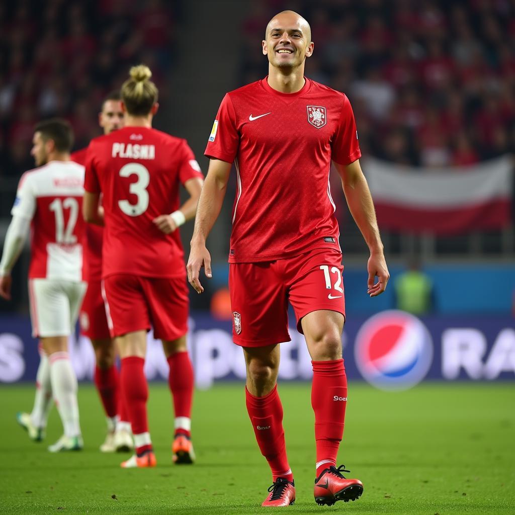 Kamil Grosicki trong màu áo đội tuyển quốc gia Ba Lan