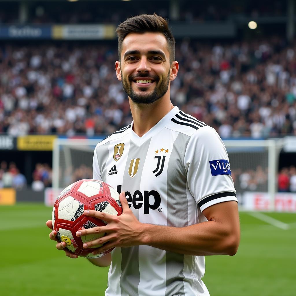 Kenan Yildiz khoe áo Juventus