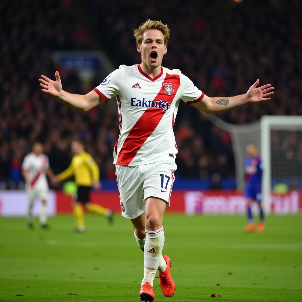 Kevin De Bruyne ăn mừng bàn thắng
