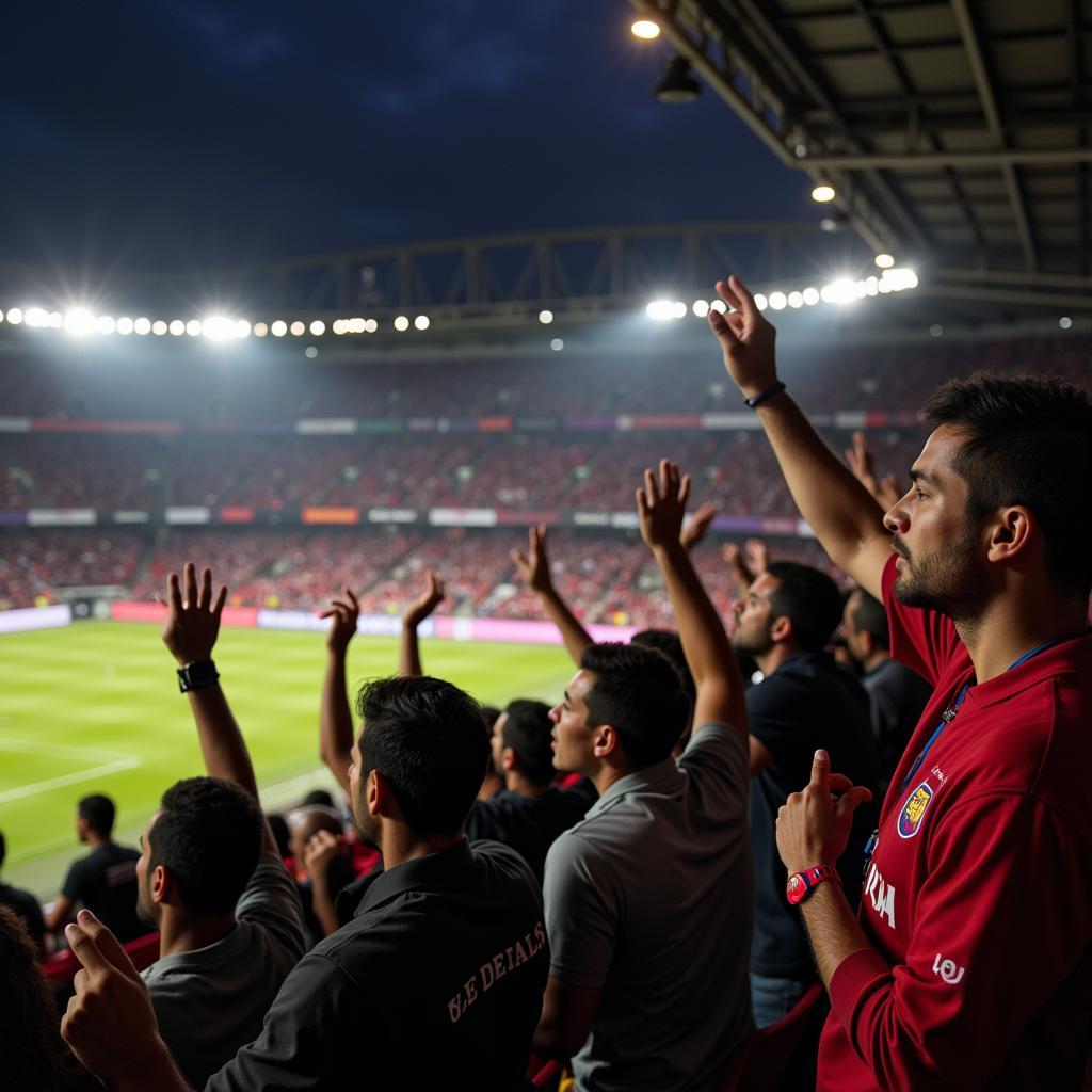 Khán đài sôi động tại sân vận động Stade Raymond Kopa