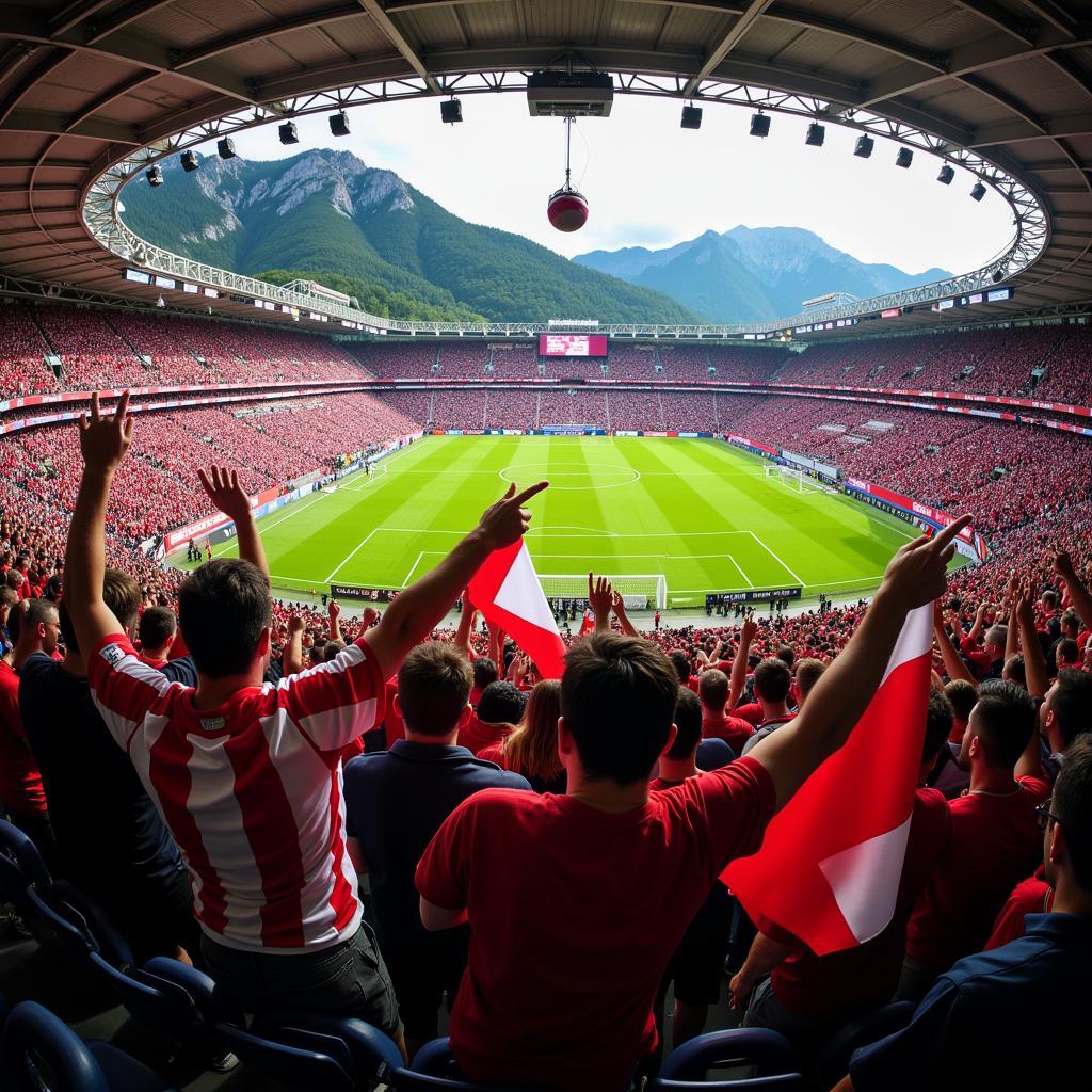 Cổ động viên cuồng nhiệt tại Poljud Stadion Split