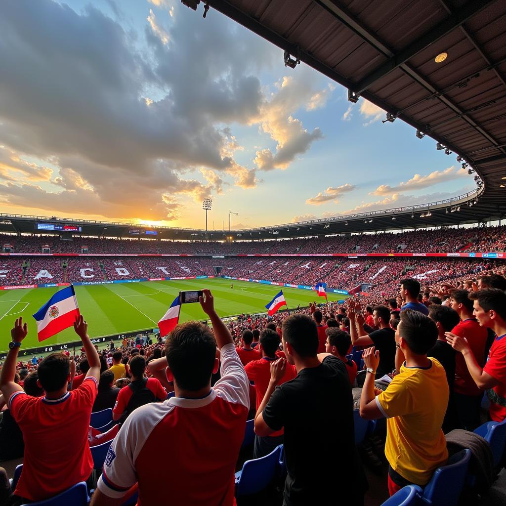 Cổ động viên cuồng nhiệt tại sân vận động Estadio Héroe de Nacozari