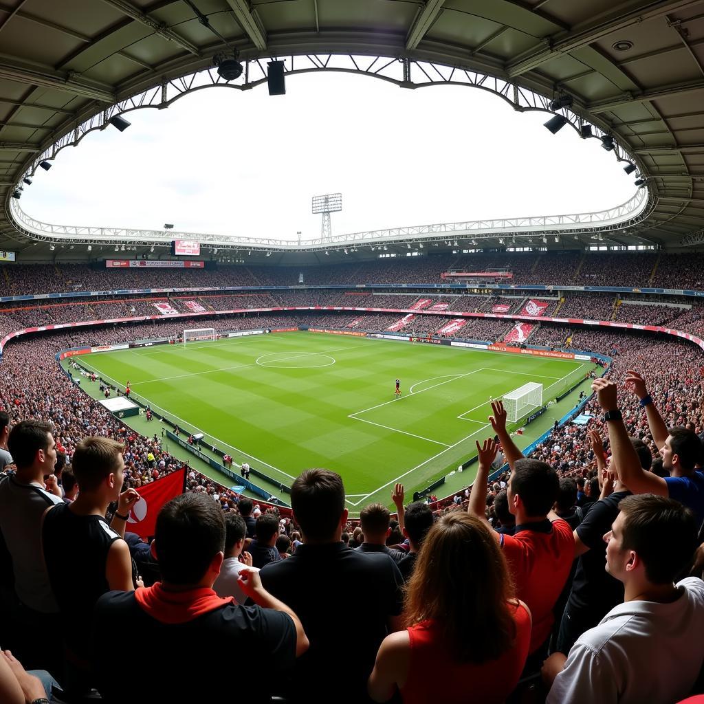 Không khí cuồng nhiệt của khán giả trên khán đài Loftus Stadium