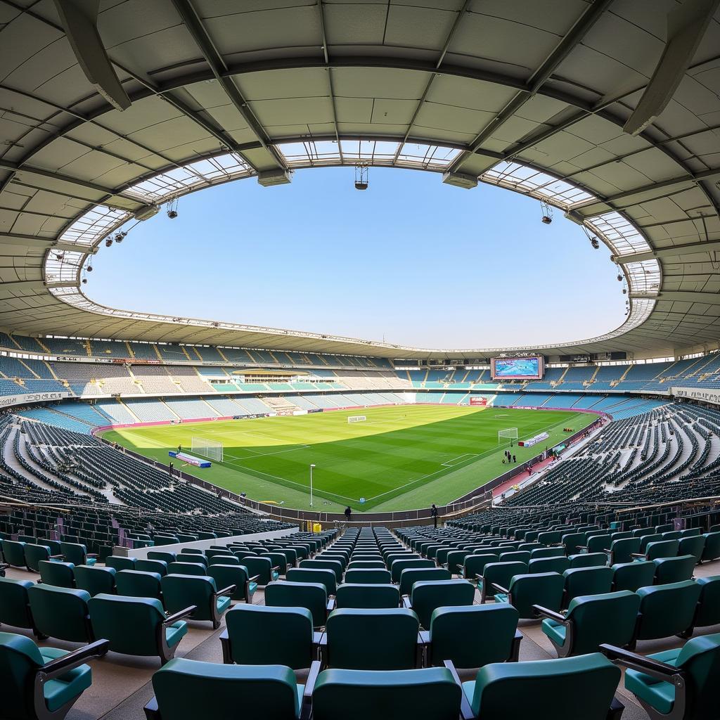 King Salman Sport City Stadium: Khu vực khán đài rộng rãi, hiện đại với tầm nhìn tốt.