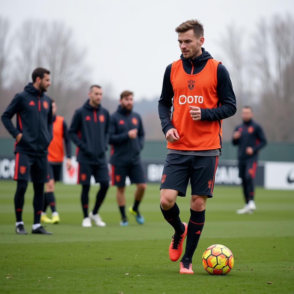 Kirill Nesterov tập luyện cùng đồng đội
