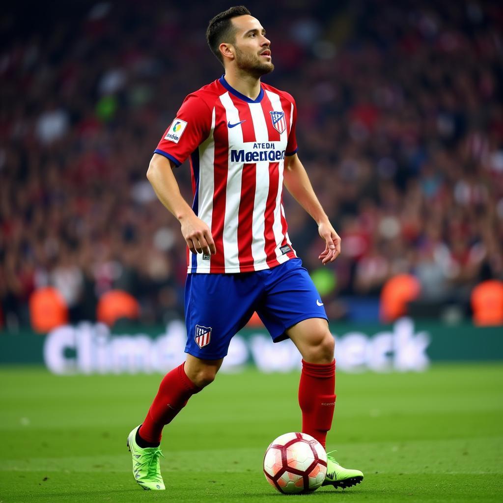 Koke, the midfielder of Atlético Madrid, orchestrating the game.