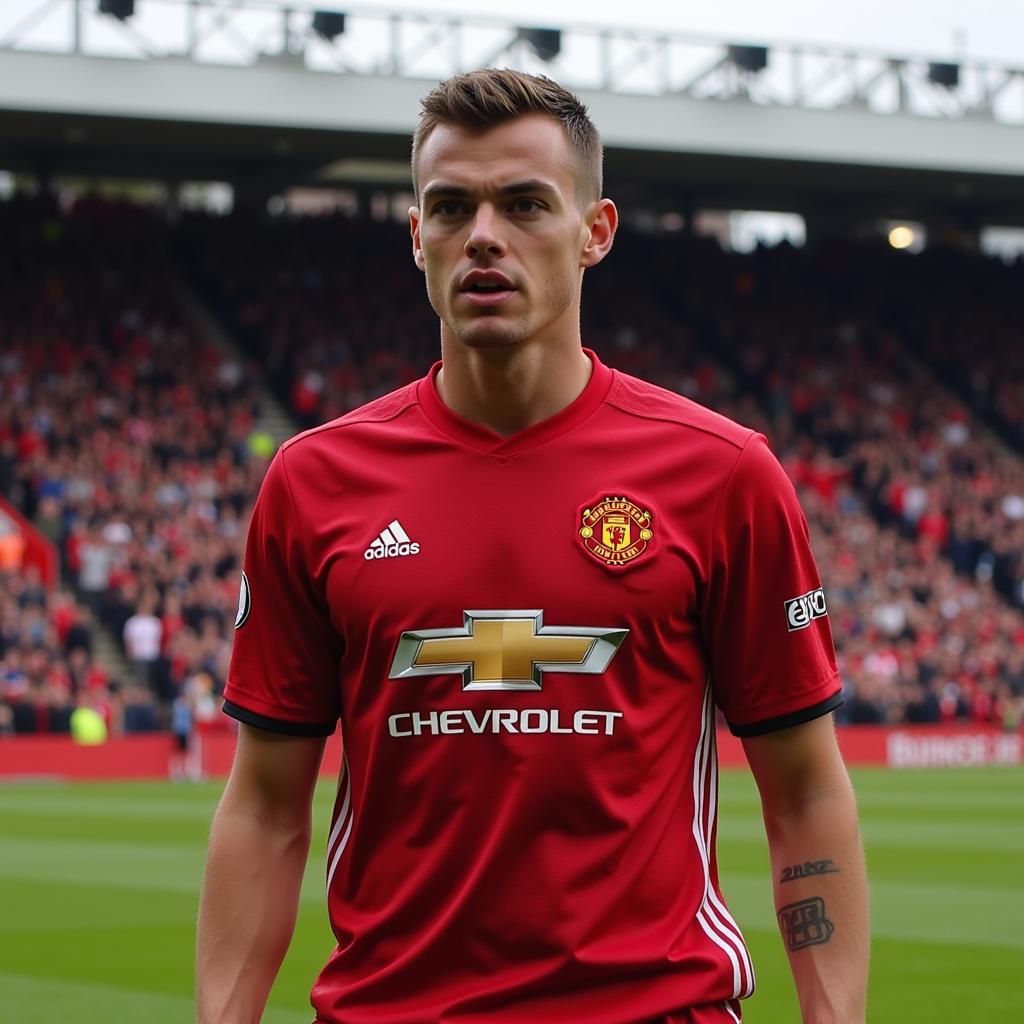 Levi Laing trong màu áo Manchester United