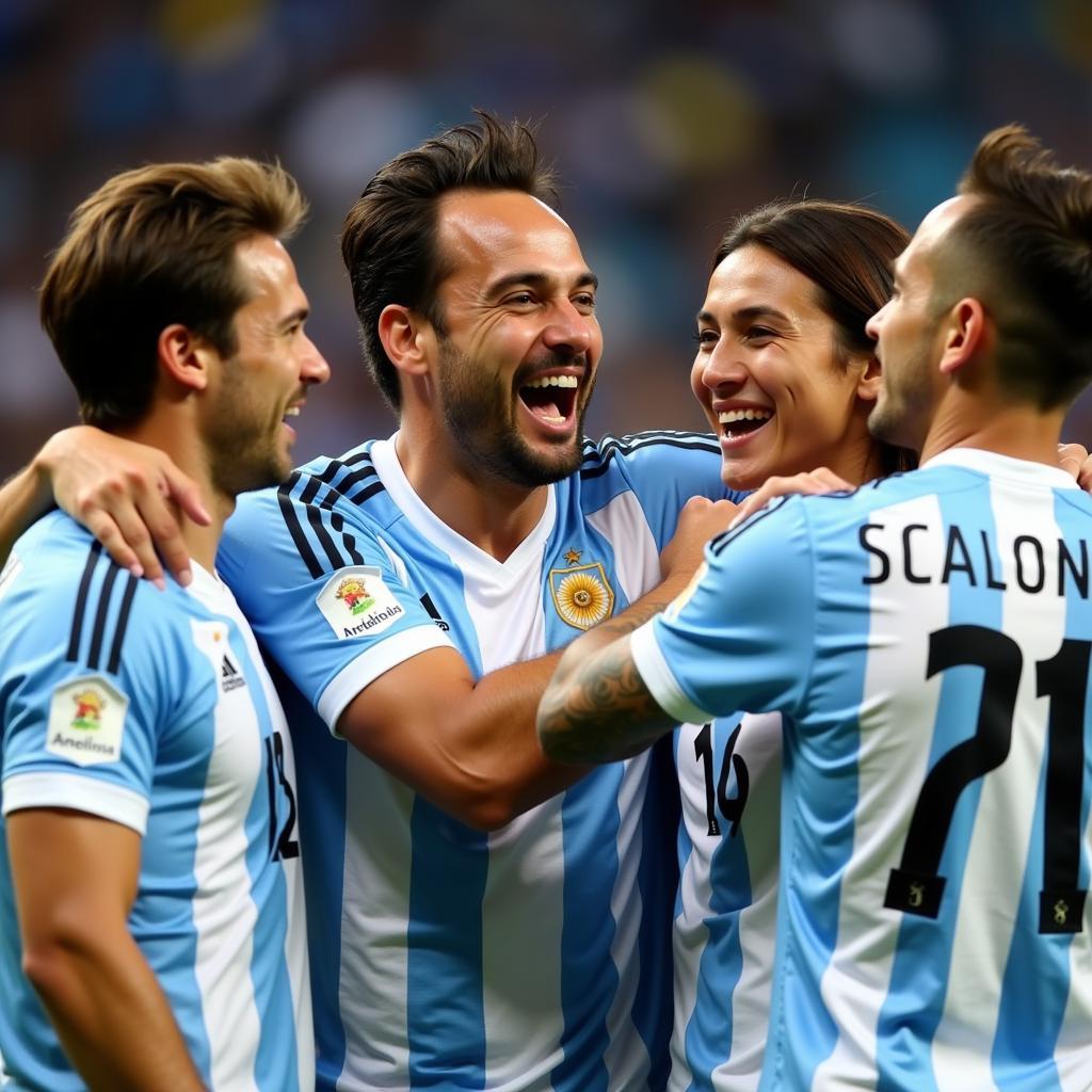 Lionel Scaloni celebrates Copa America victory