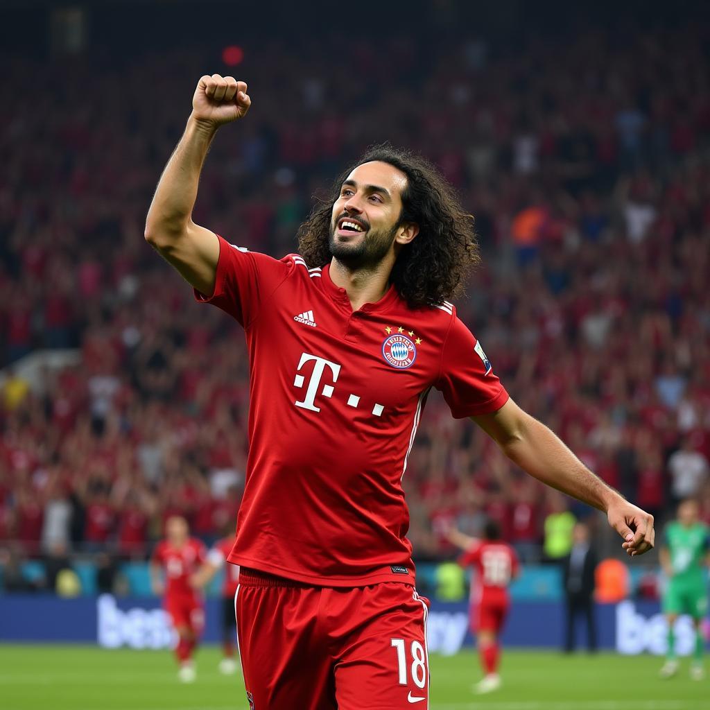 Luca Toni ghi bàn cho Bayern Munich
