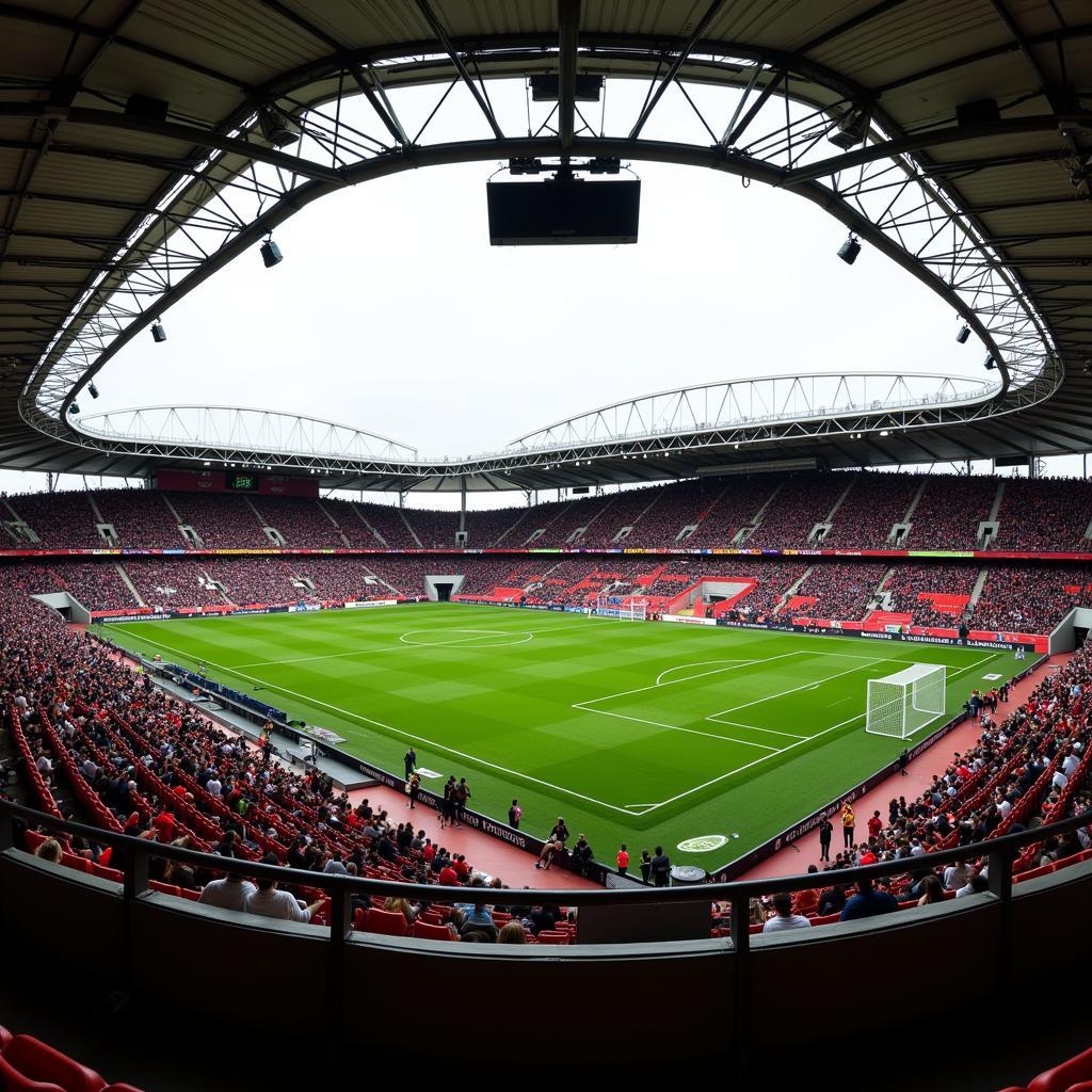 Toàn cảnh sân vận động Luigi Ferraris Stadium trong một trận đấu bóng đá.