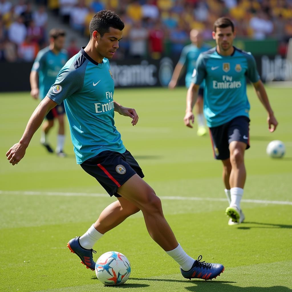 Cristiano Ronaldo luyện tập taipi