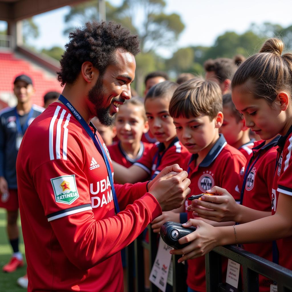 Marcelo ký tặng áo đấu cho fan hâm mộ tại Western Sydney Wanderers