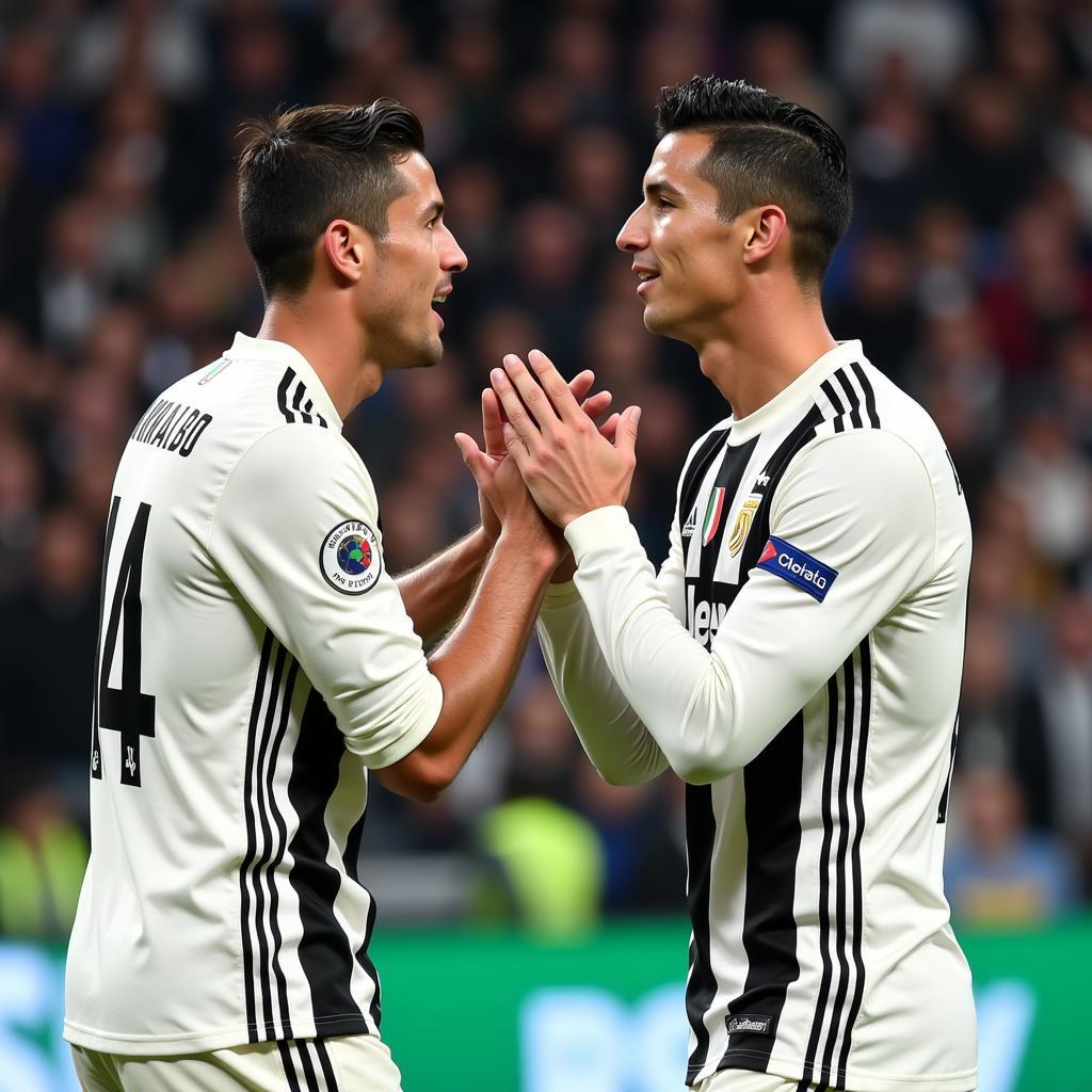Mario Mandzukic và Cristiano Ronaldo