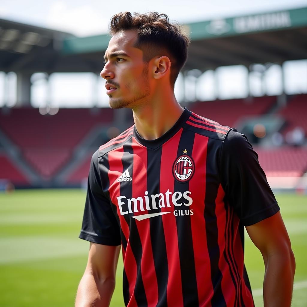 Mattia Caldara trong màu áo AC Milan