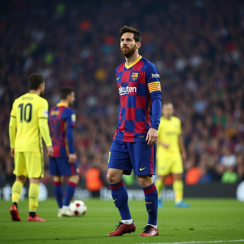 Messi quan sát trận đấu