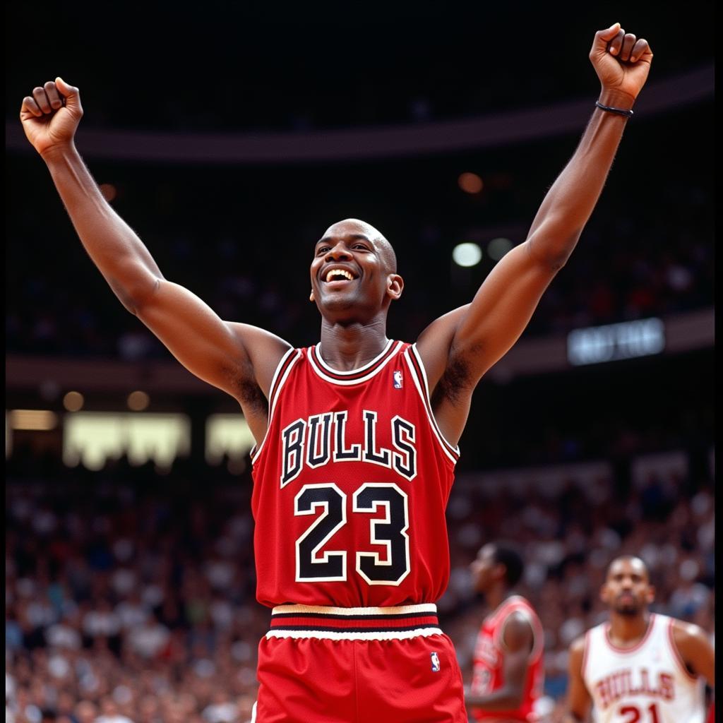 Michael Jordan ăn mừng chiến thắng