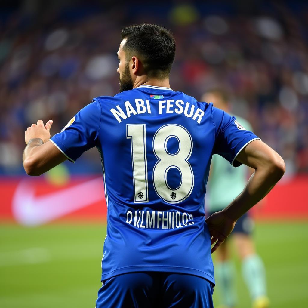 Nabil Fekir trong màu áo Lyon số 18