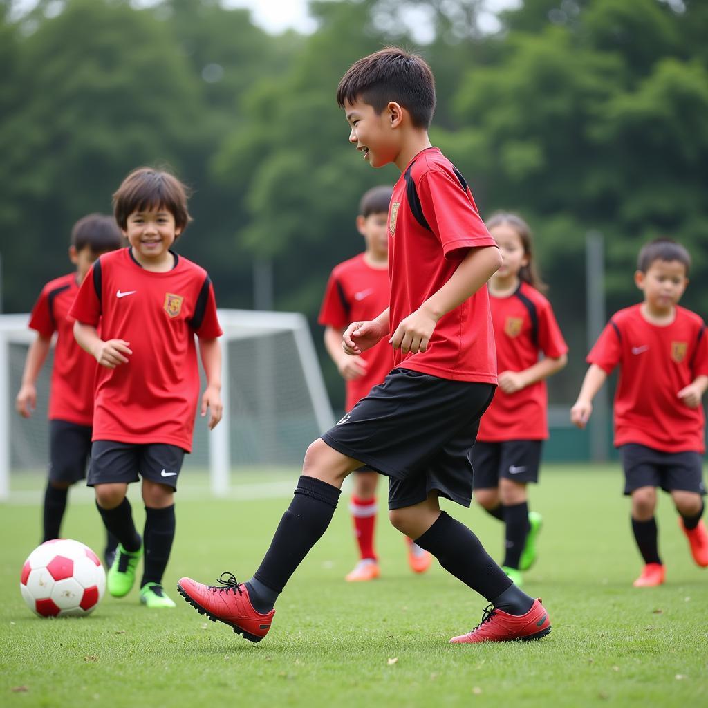 Các cầu thủ trẻ tại Nakamura Soccer