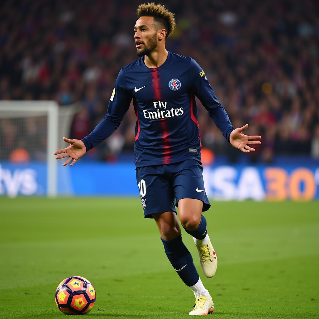 Neymar mặc áo số 10 tại PSG