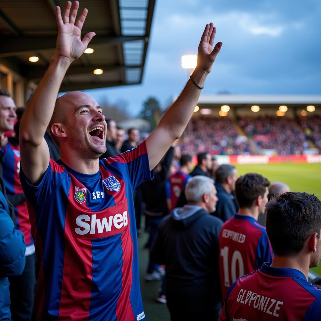 Người hâm mộ Inverness Caledonian Thistle FC cuồng nhiệt trên khán đài