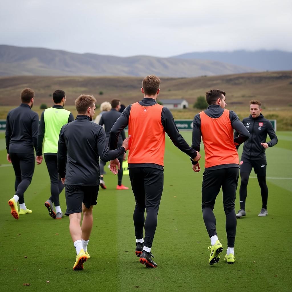 Buổi tập luyện của Njardvík FC