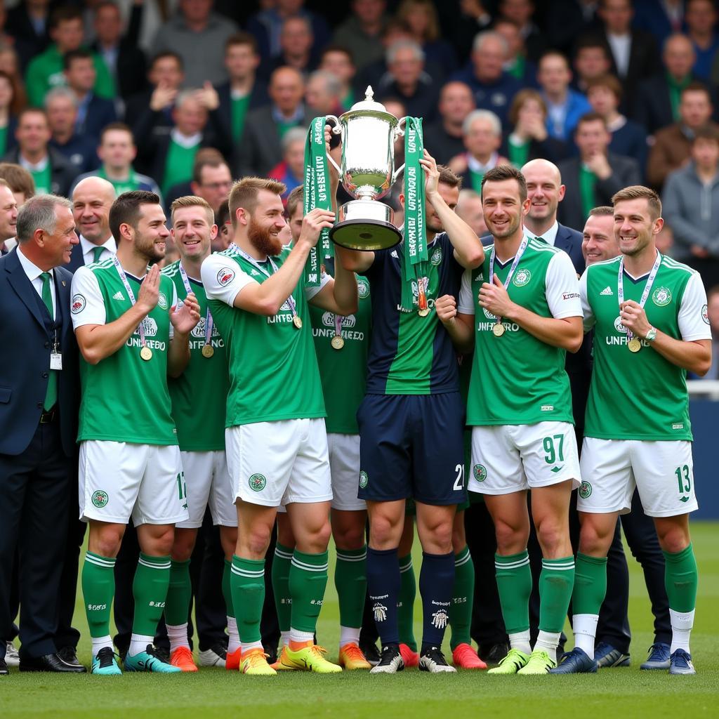 North Ferriby United FC ăn mừng chiến thắng FA Trophy