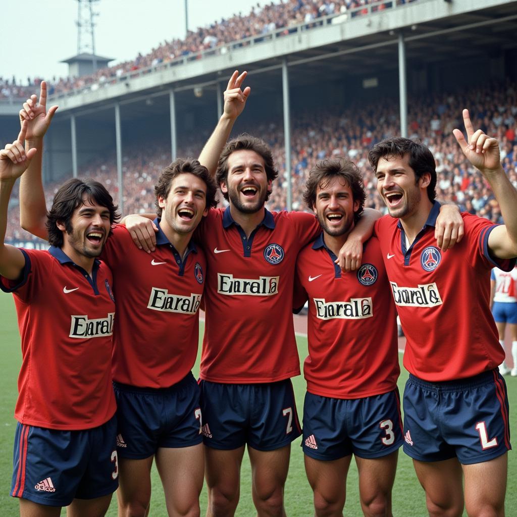 PSG Celebrating 1980s Victory