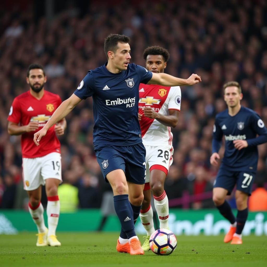 Phil Foden passing the ball accurately to a teammate