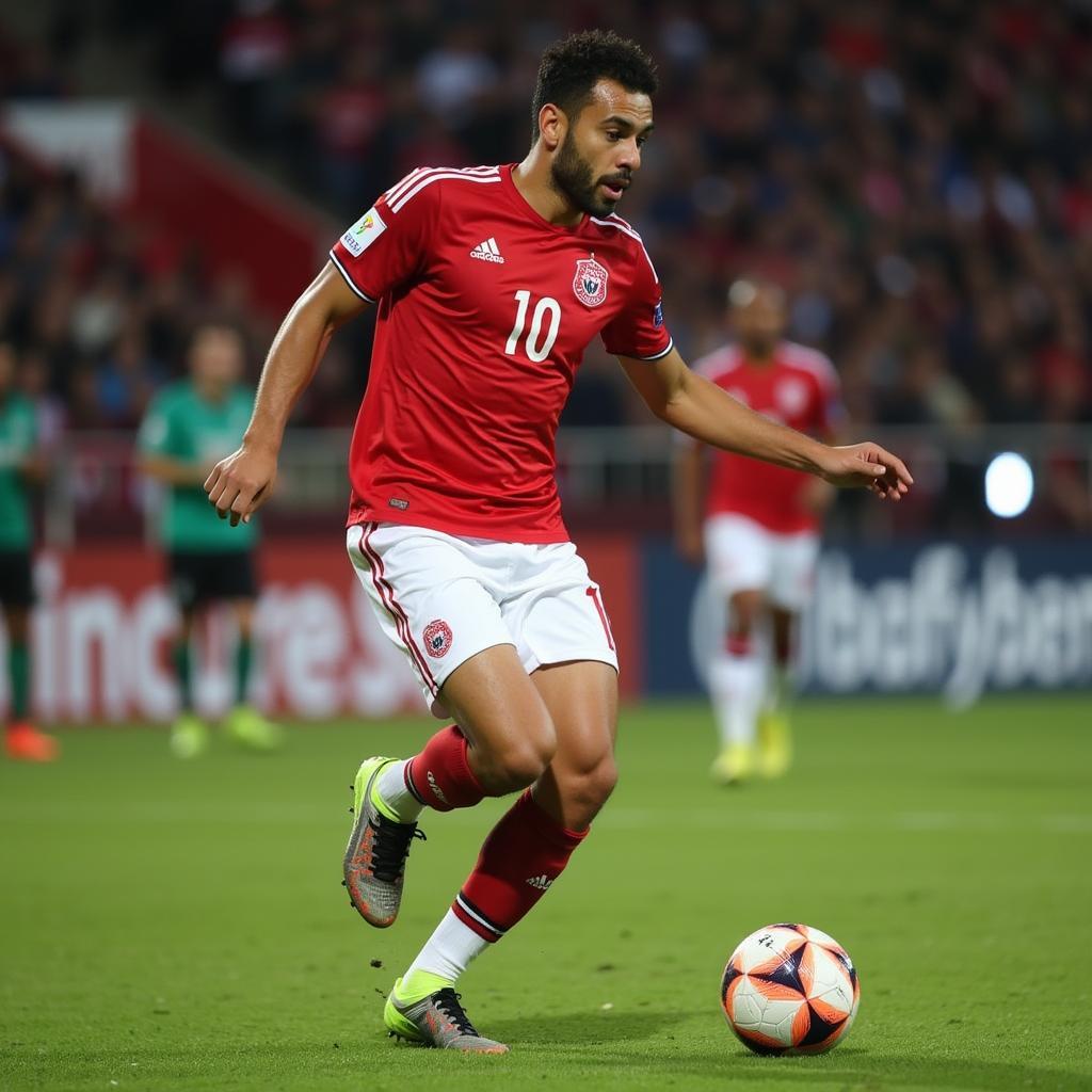 Ramy Rabia phòng ngự trong màu áo Al Ahly