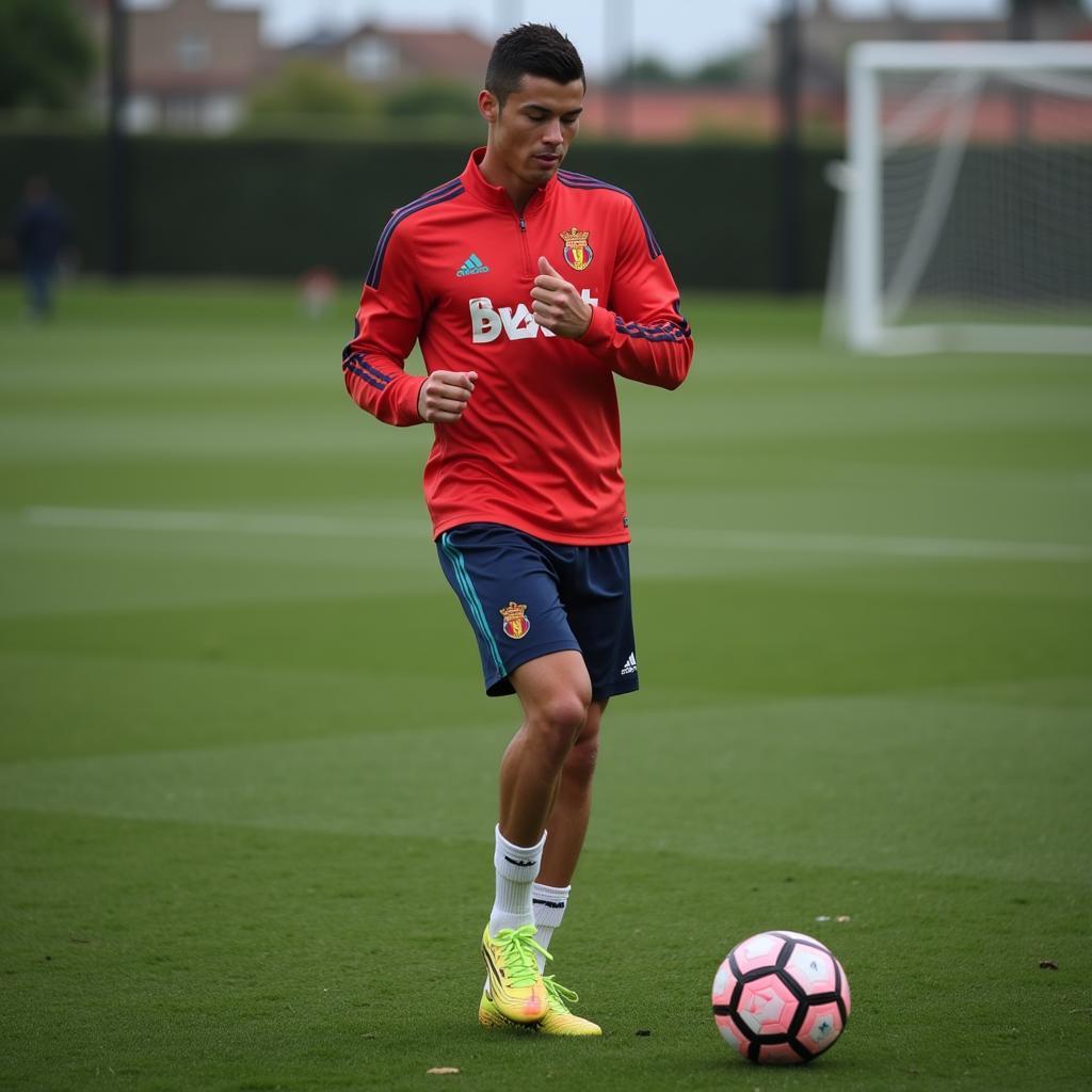 Cristiano Ronaldo tập luyện chăm chỉ