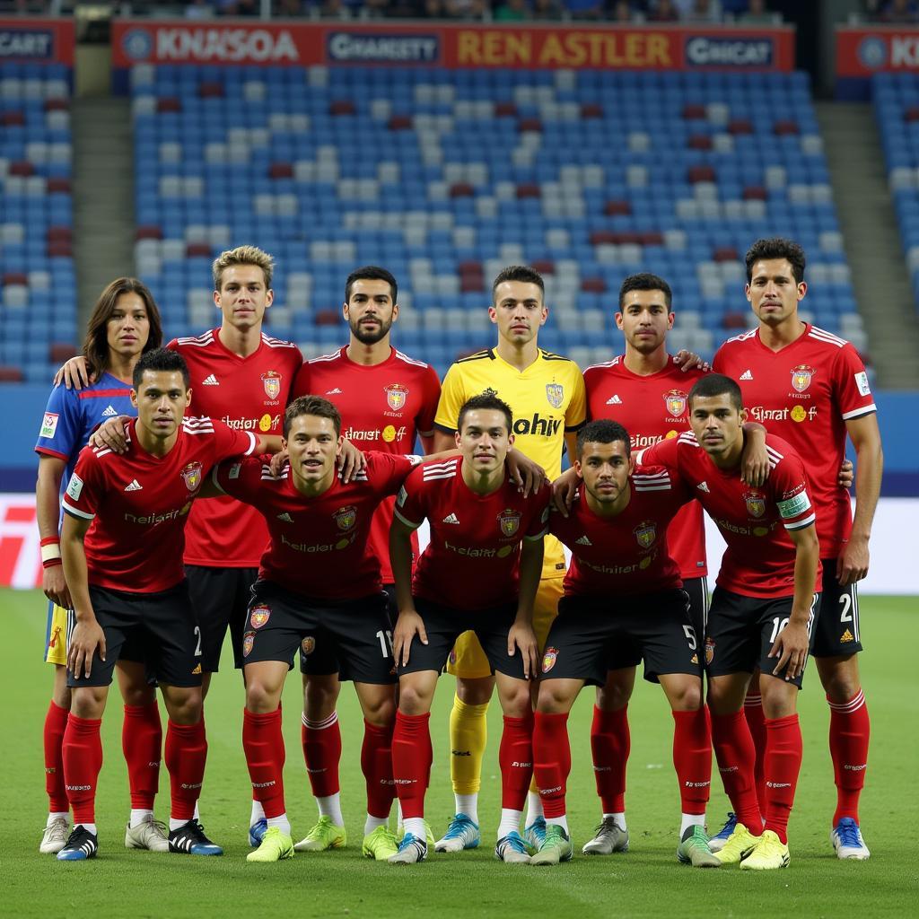 Đội hình Rentistas FC ra sân trong một trận đấu quan trọng.
