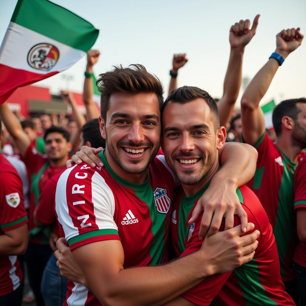 Rimini football fans celebrating