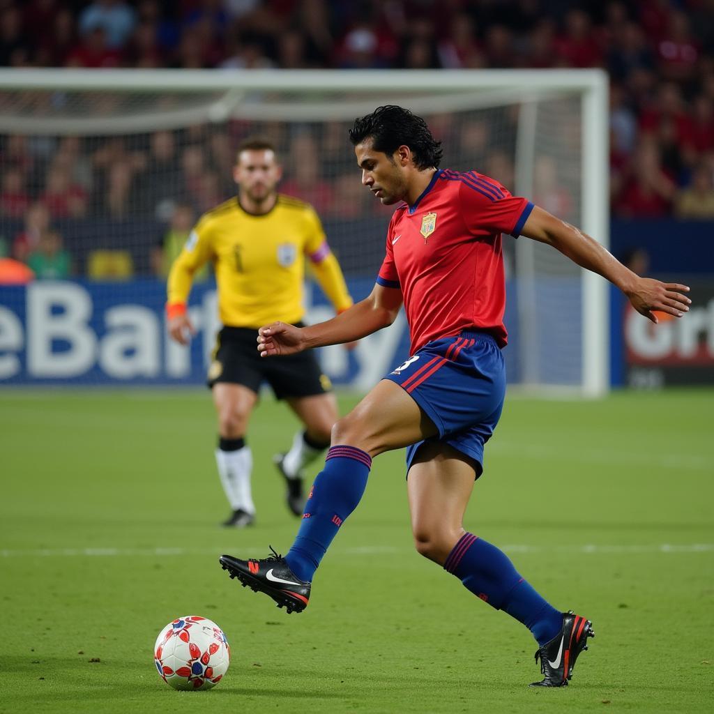 Rivaldo executing a powerful free-kick