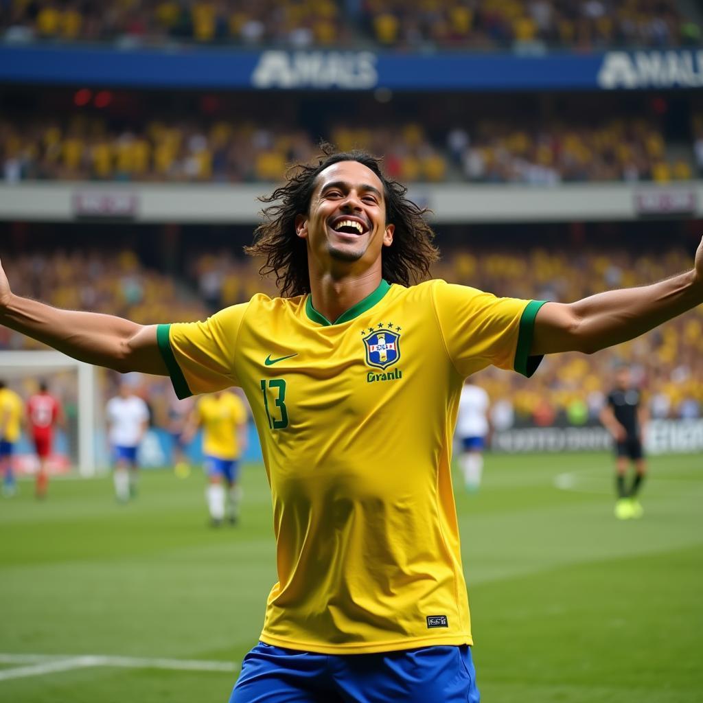 Ronaldinho Celebrating a Goal