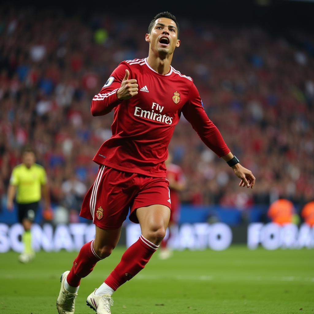 Cristiano Ronaldo ăn mừng bàn thắng