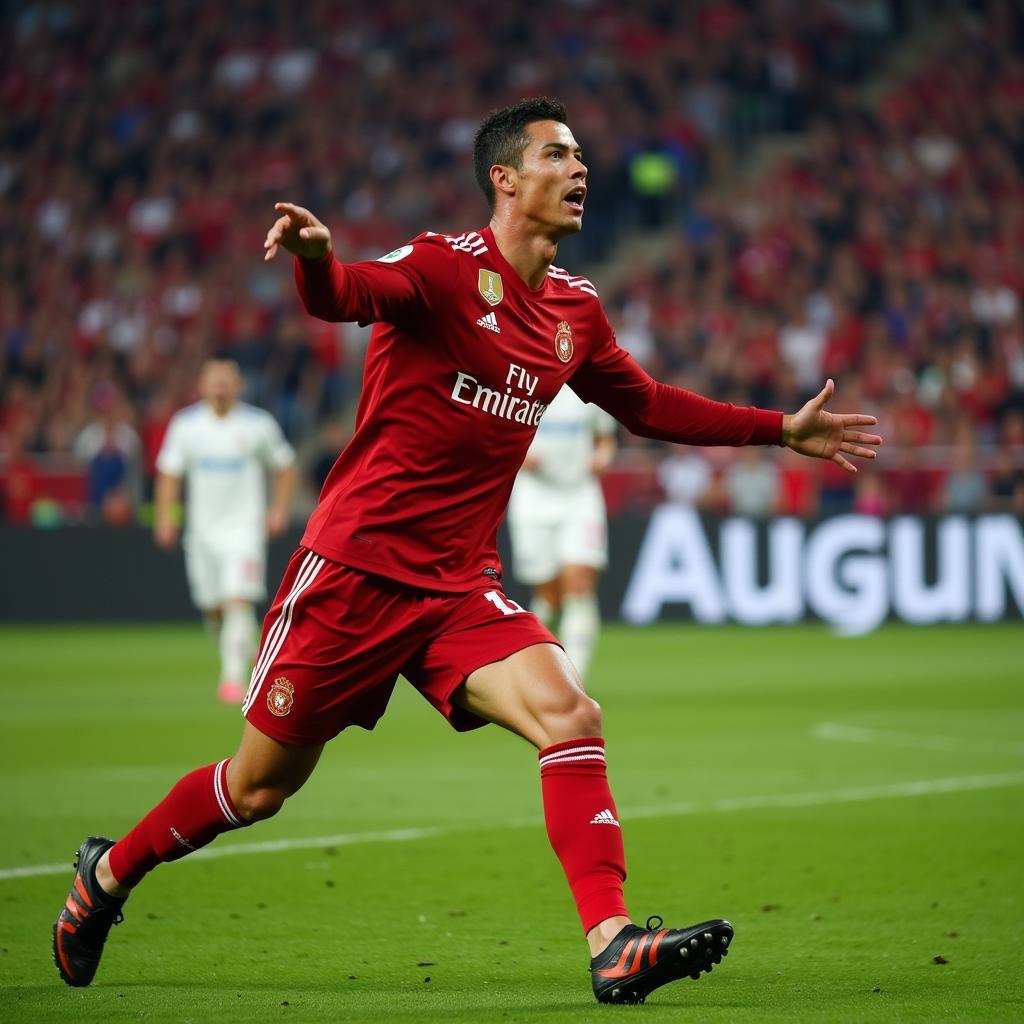 Cristiano Ronaldo ăn mừng chiến thắng