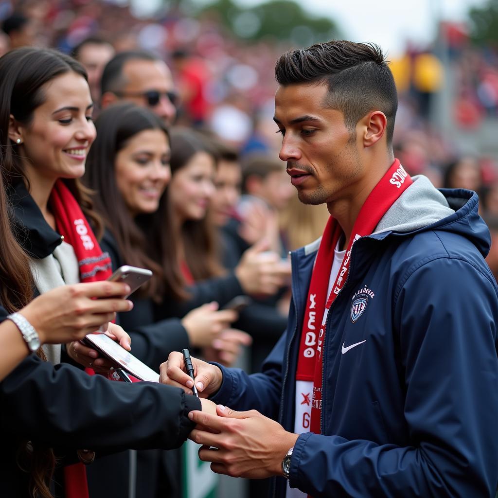 Cristiano Ronaldo giao lưu với người hâm mộ