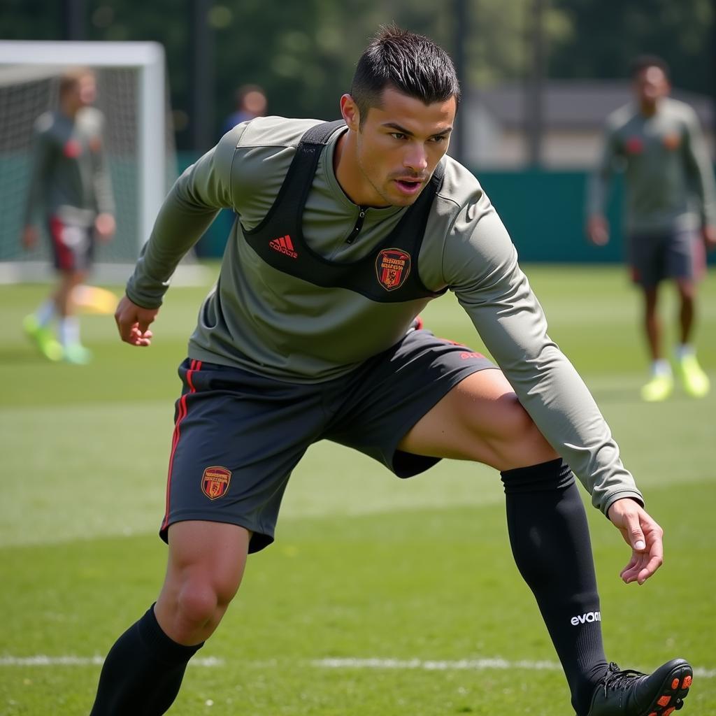 Cristiano Ronaldo luyện tập chăm chỉ