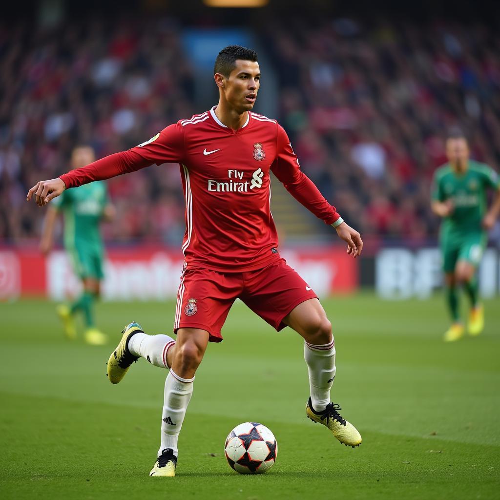 Ronaldo sung cho trên sân