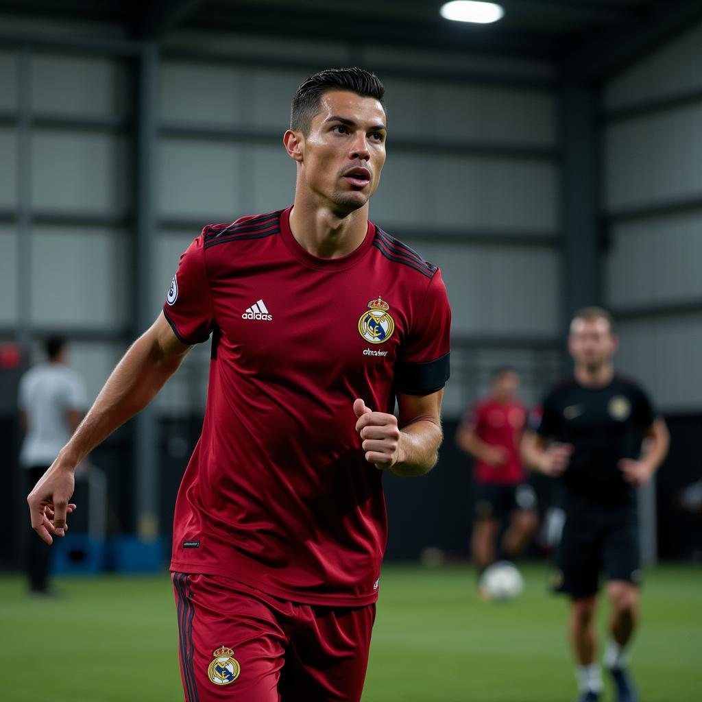 Ronaldo tập luyện