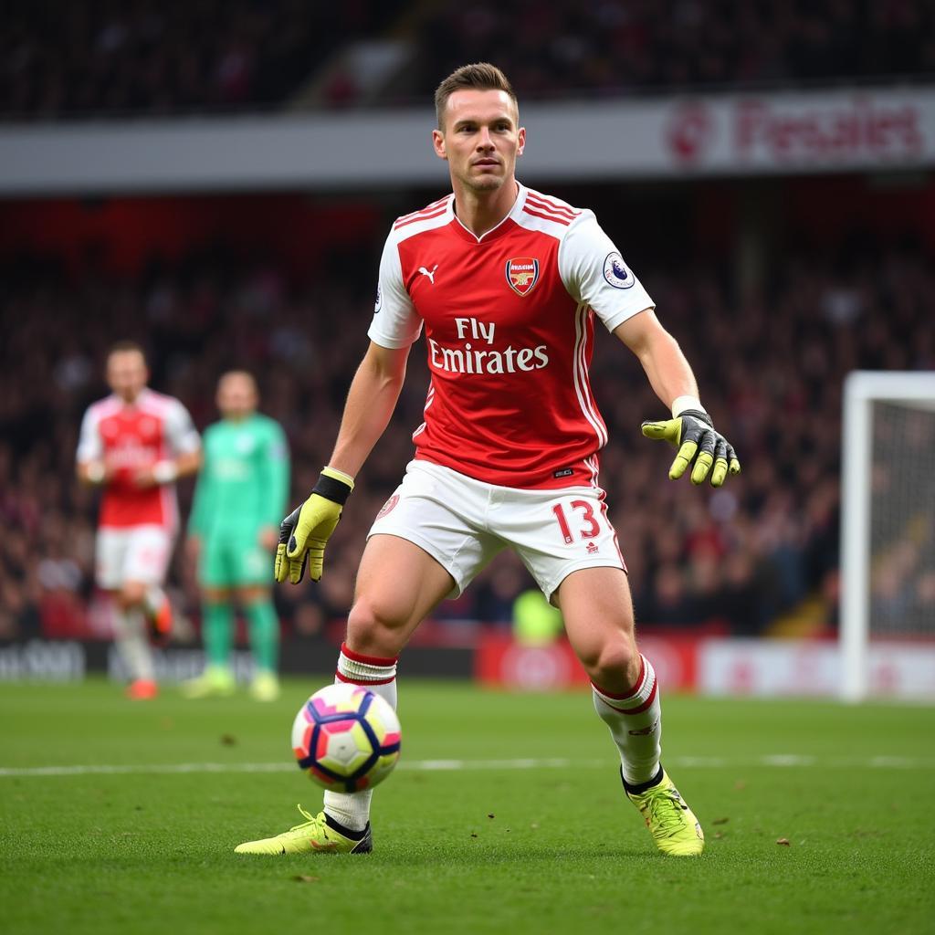 Thủ môn Runar Alex Runarsson trong màu áo Arsenal