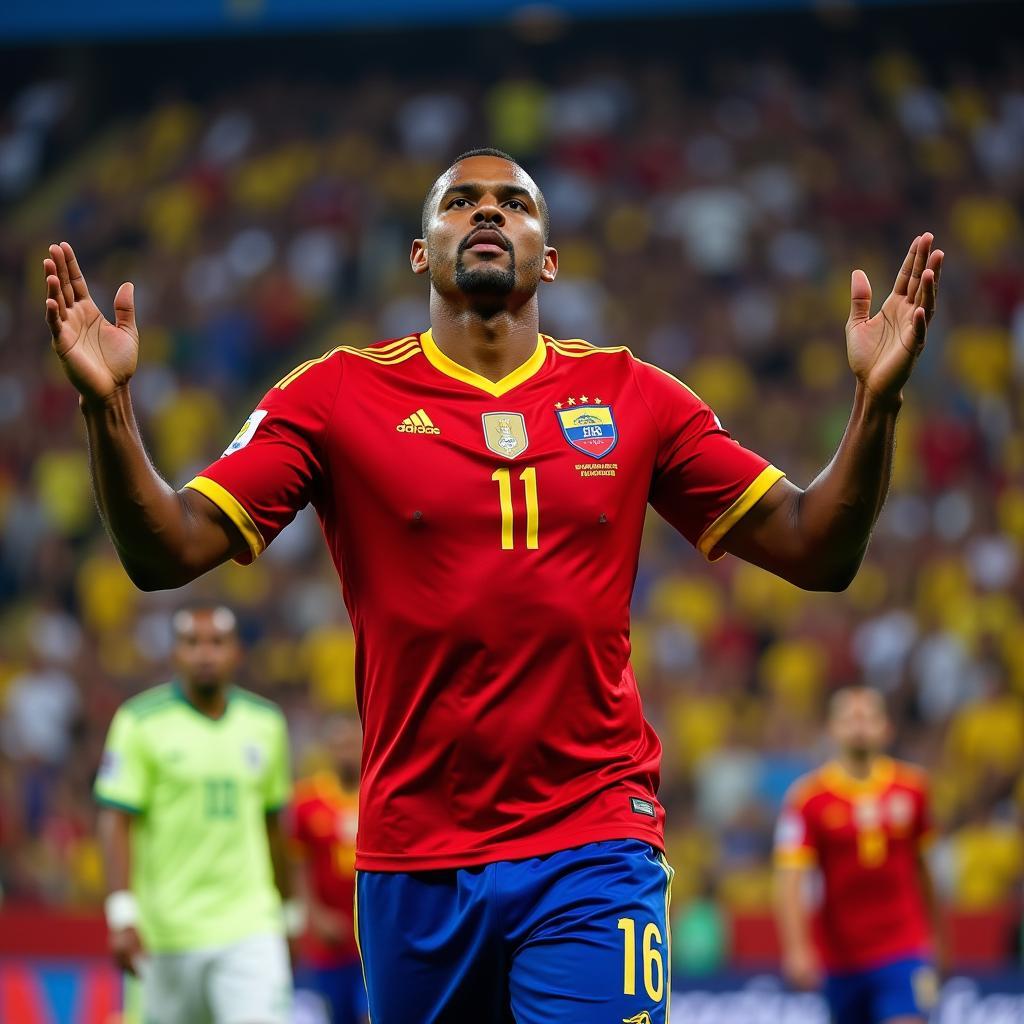 Salomon Rondón trong màu áo đội tuyển Venezuela
