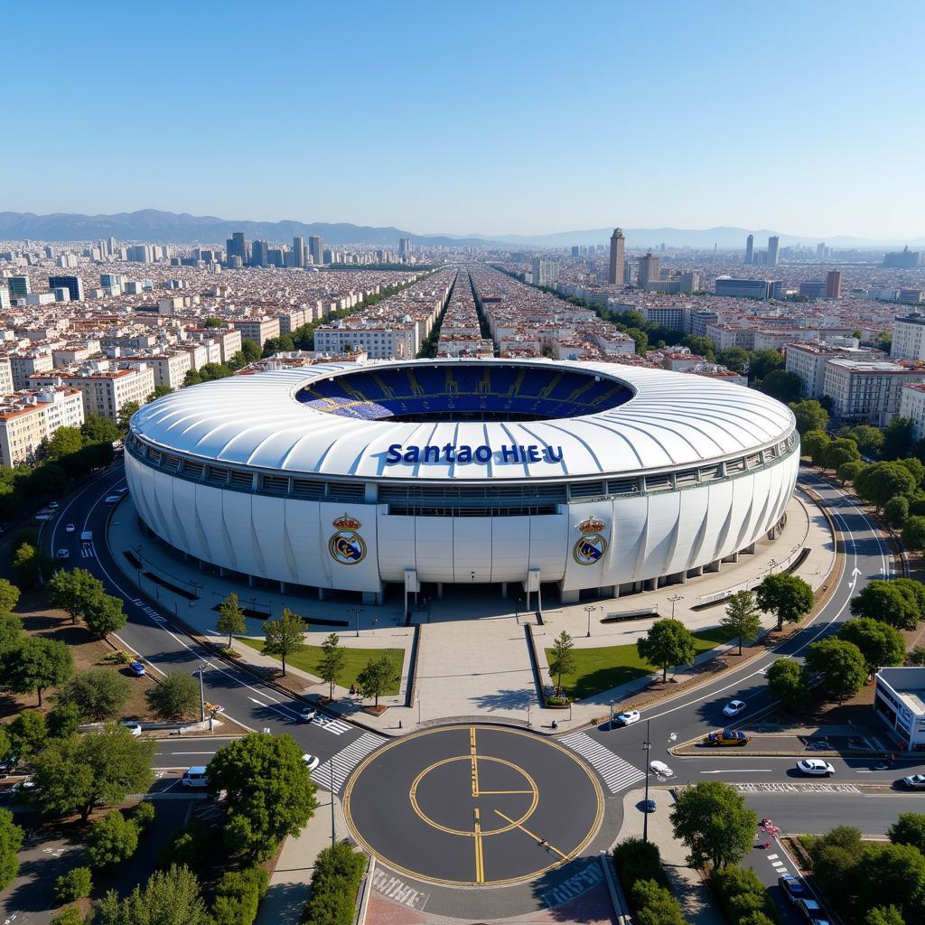 Santiago Bernabéu - Kinh đô bóng đá Tây Ban Nha, sân nhà của Real Madrid, với kiến trúc hiện đại và vị trí đắc địa.