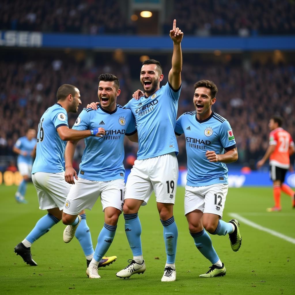 Sergio Aguero celebrating a goal, highlighting his passion and dedication to the sport.