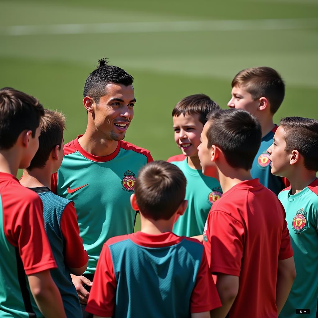 Cristiano Ronaldo truyền cảm hứng cho các cầu thủ trẻ với câu nói "So Choletais"